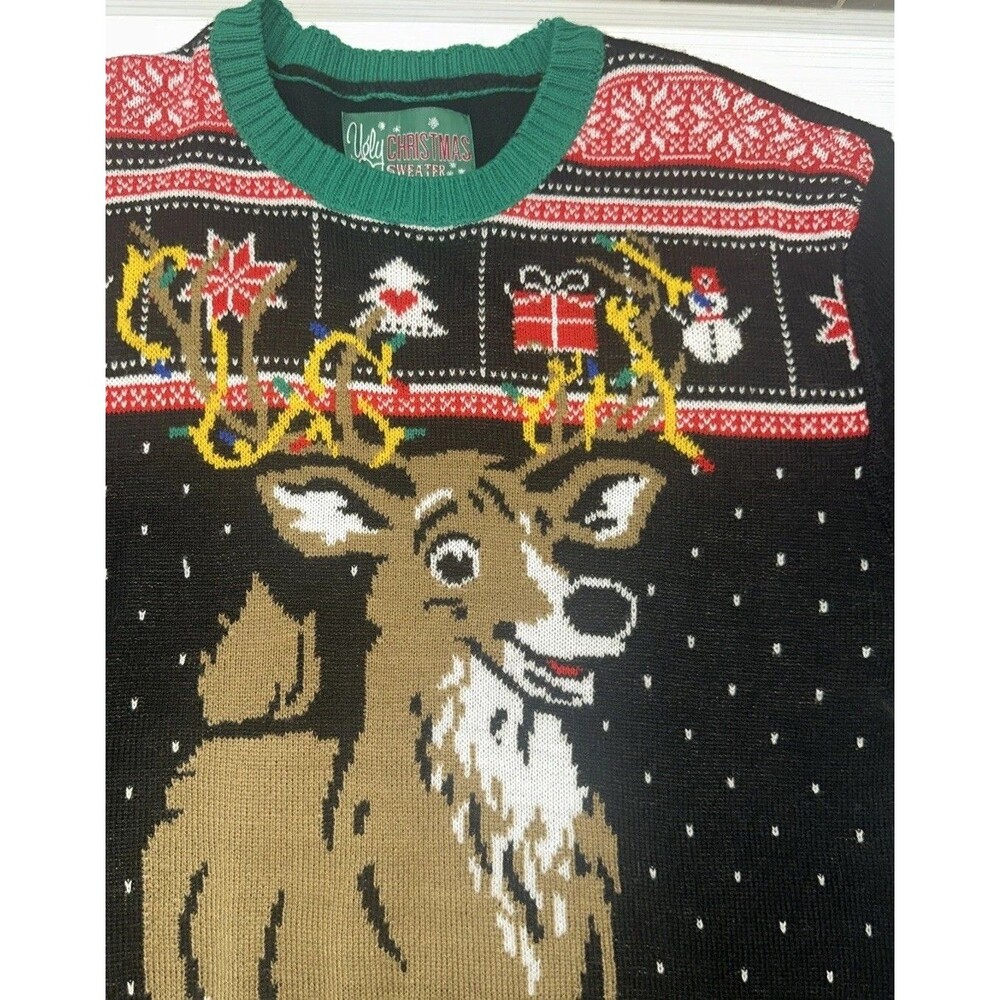 Women’s Ugly Christmas Sweater Reindeer Novelty Xmas Holiday Snowman Festive XL